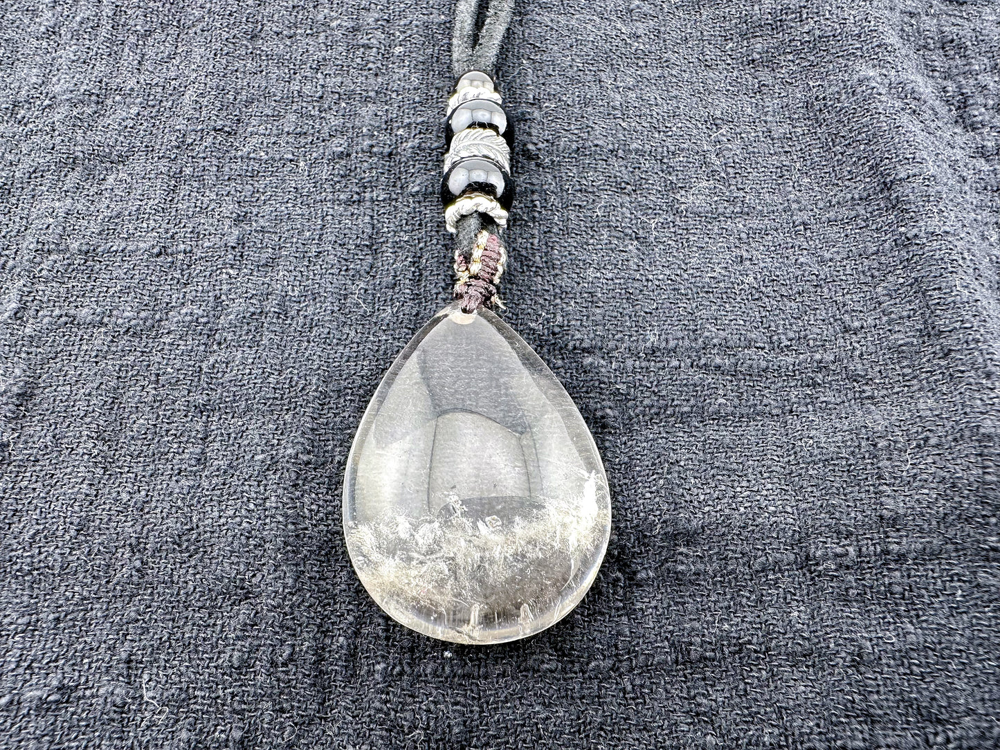 【珍品限定】天然白幽灵水滴吊坠项链-晨渺