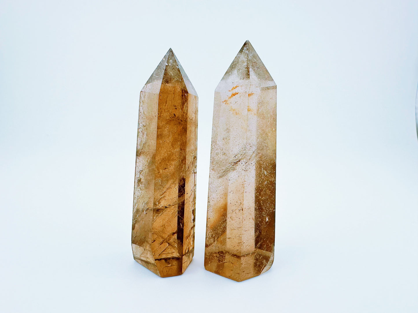 【新春特別商品】天然高頻茶晶黃晶柱療癒套裝