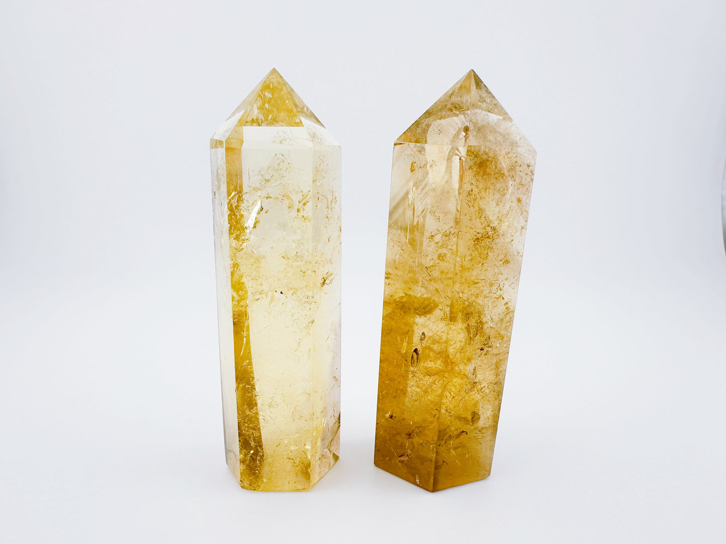【新春特別商品】天然高頻茶晶黃晶柱療癒套裝
