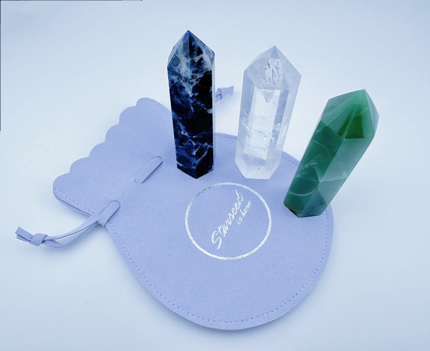 【新春特別商品】天然高頻水晶柱療癒套裝type2