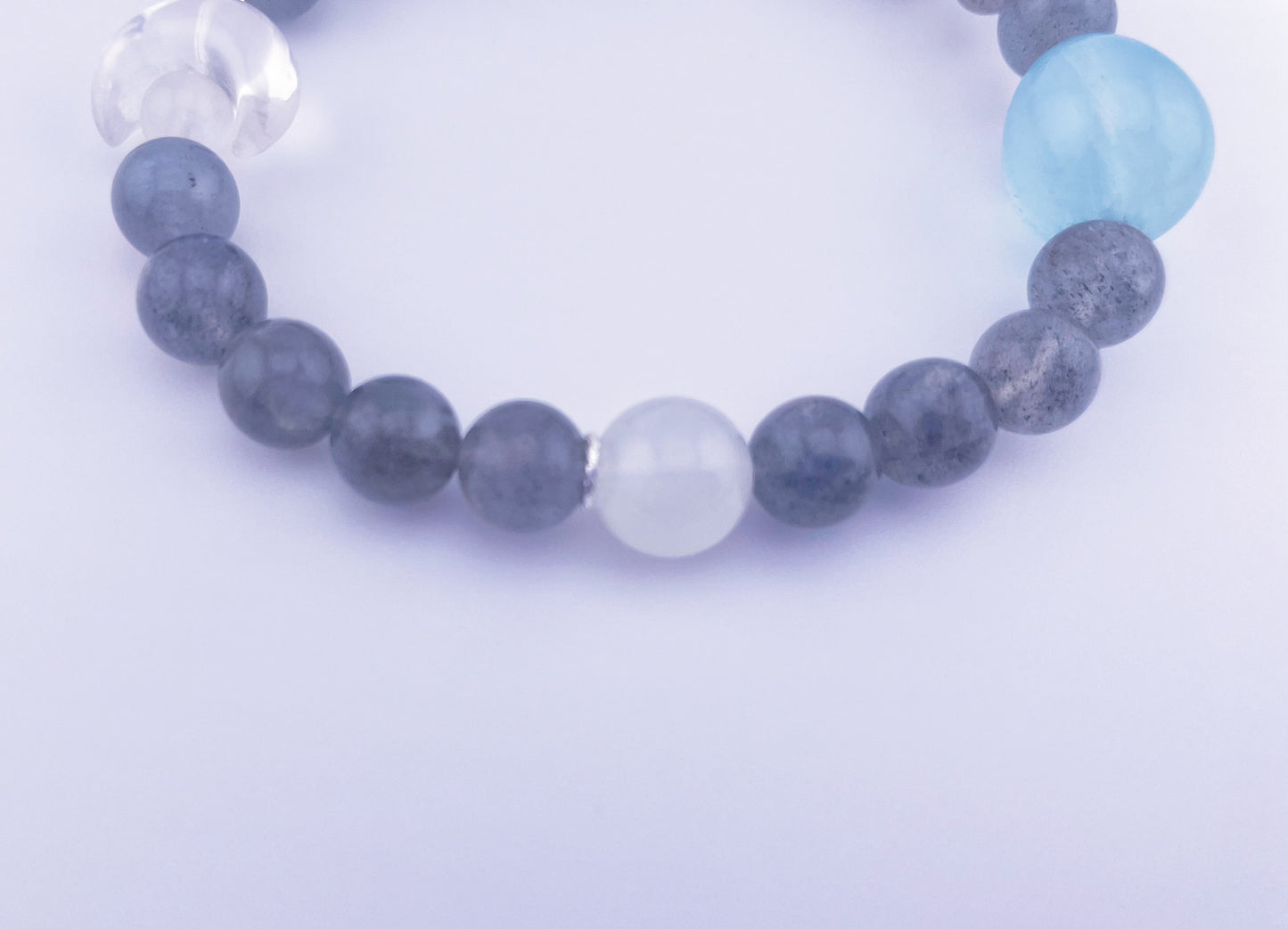 【夏季新品】灰月光海藍寶月亮療癒手鍊