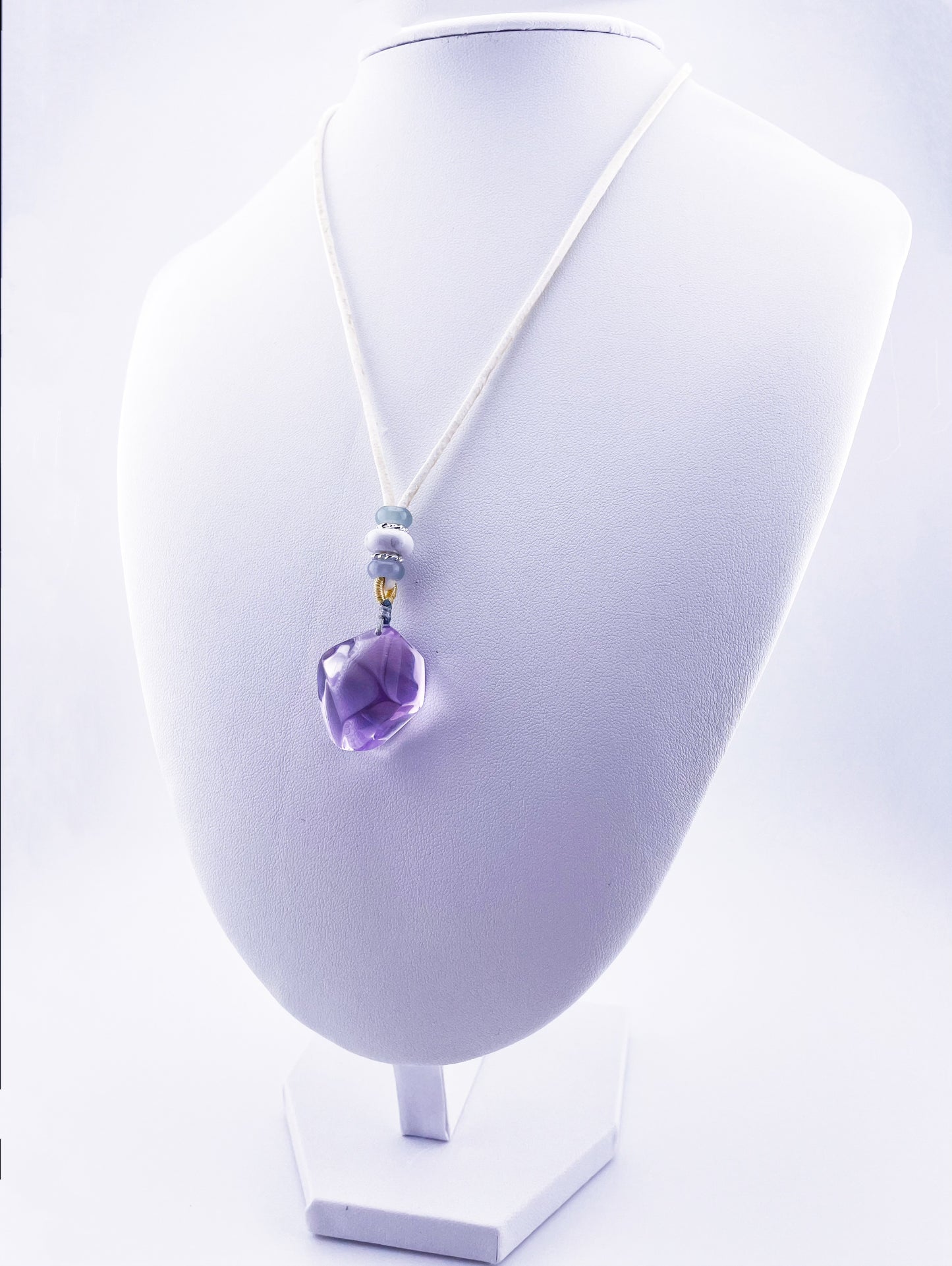 【珍品限定】天然淡紫水晶随形吊坠项链