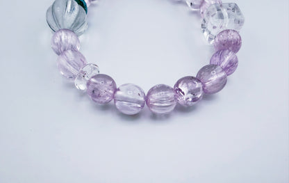 【NEW2026】冰種拉絲透體紫鋰輝星運手鍊