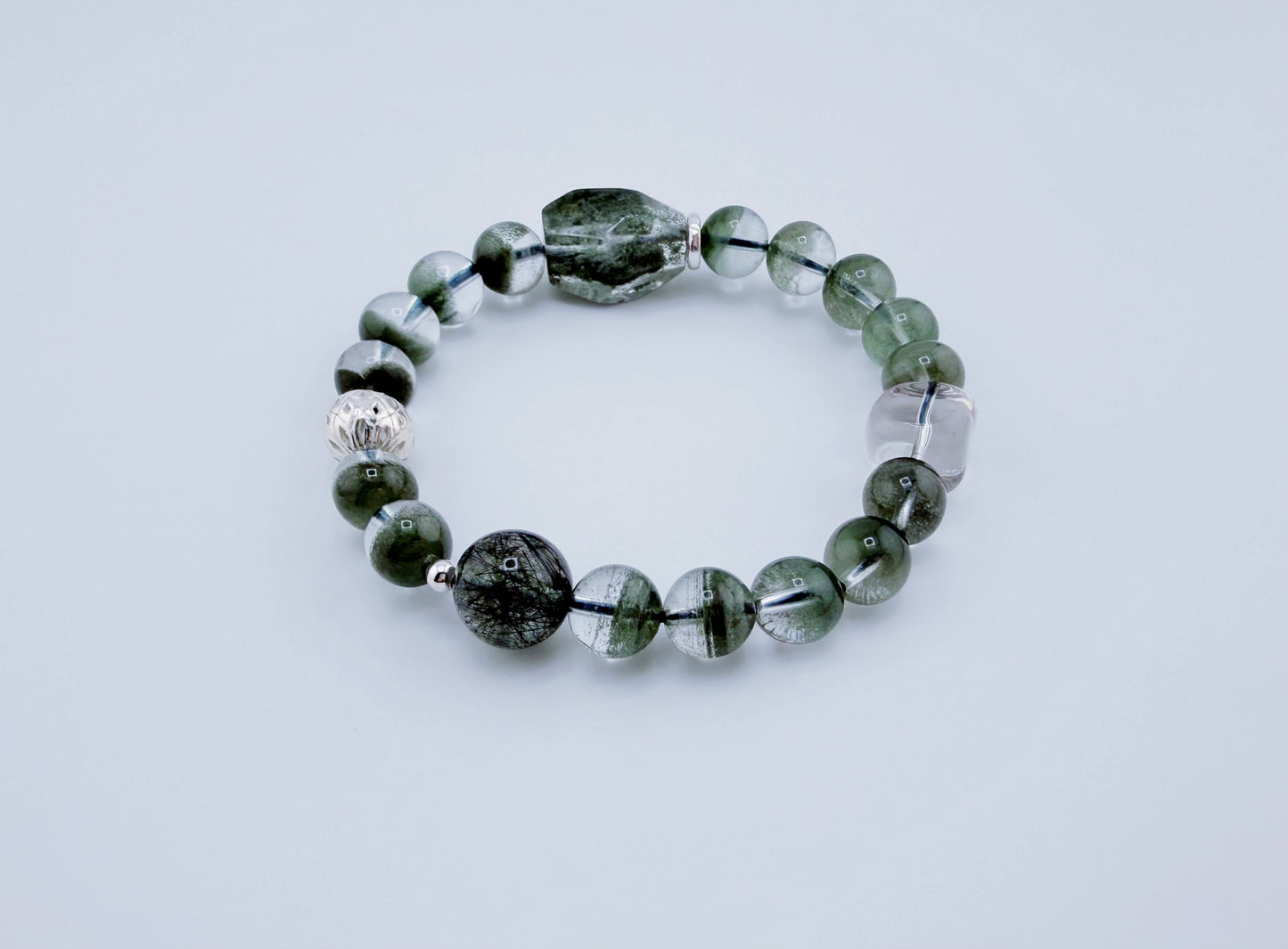 【NEW2026】【珍品限定】綠幽靈髮晶聚寶盆手鍊