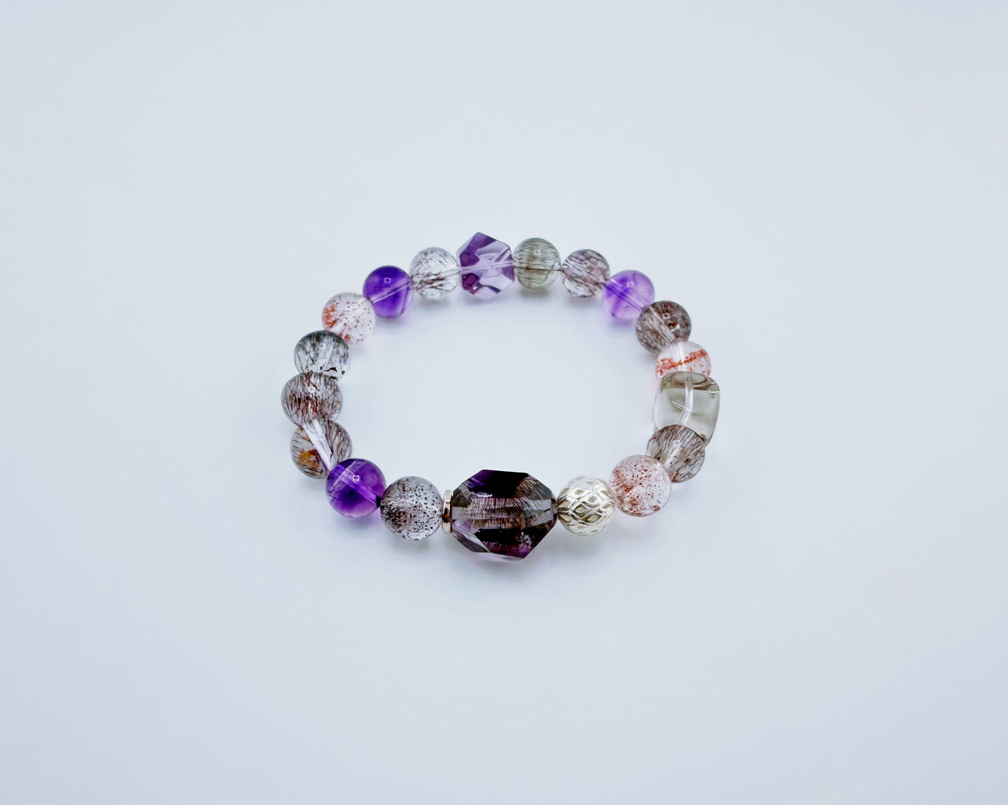 【NEW2026】【珍品限定】天然礦物超七星運水晶手鍊