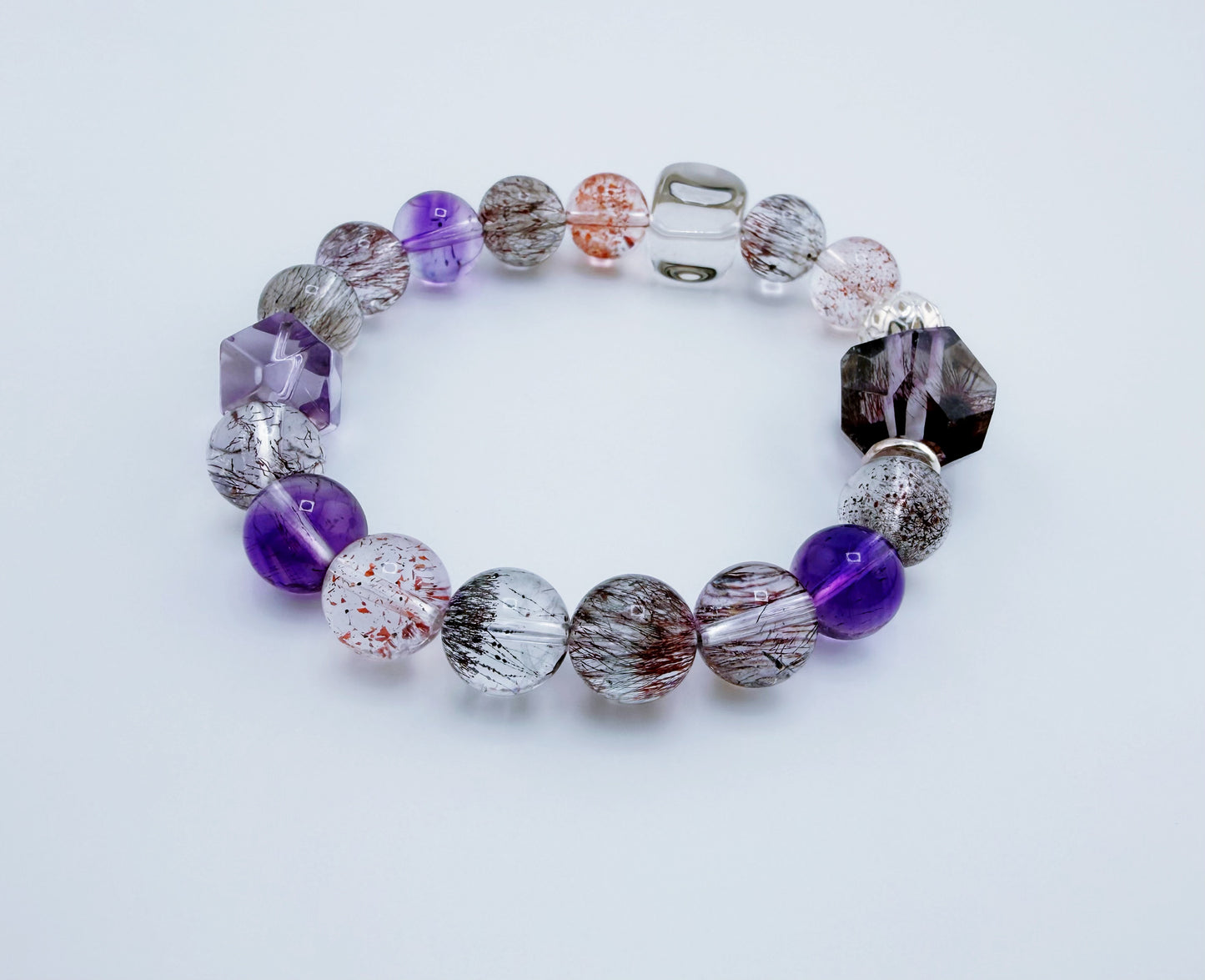 【NEW2026】【珍品限定】天然礦物超七星運水晶手鍊