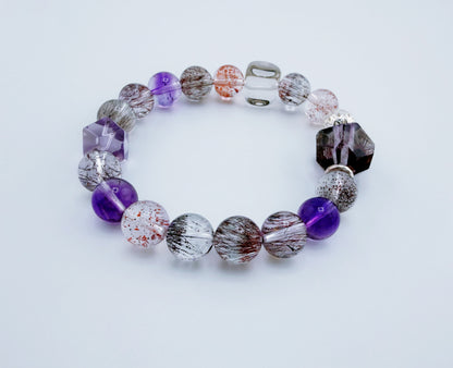 【NEW2026】【珍品限定】天然礦物超七星運水晶手鍊